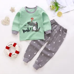 2-piece Cartoon Design Pajamas Sets for Toddler Boy Children's Clothing