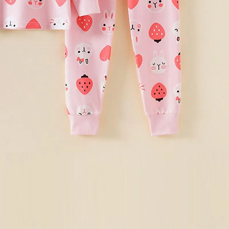 2-piece Cartoon Pattern Pajamas Sets for Girl