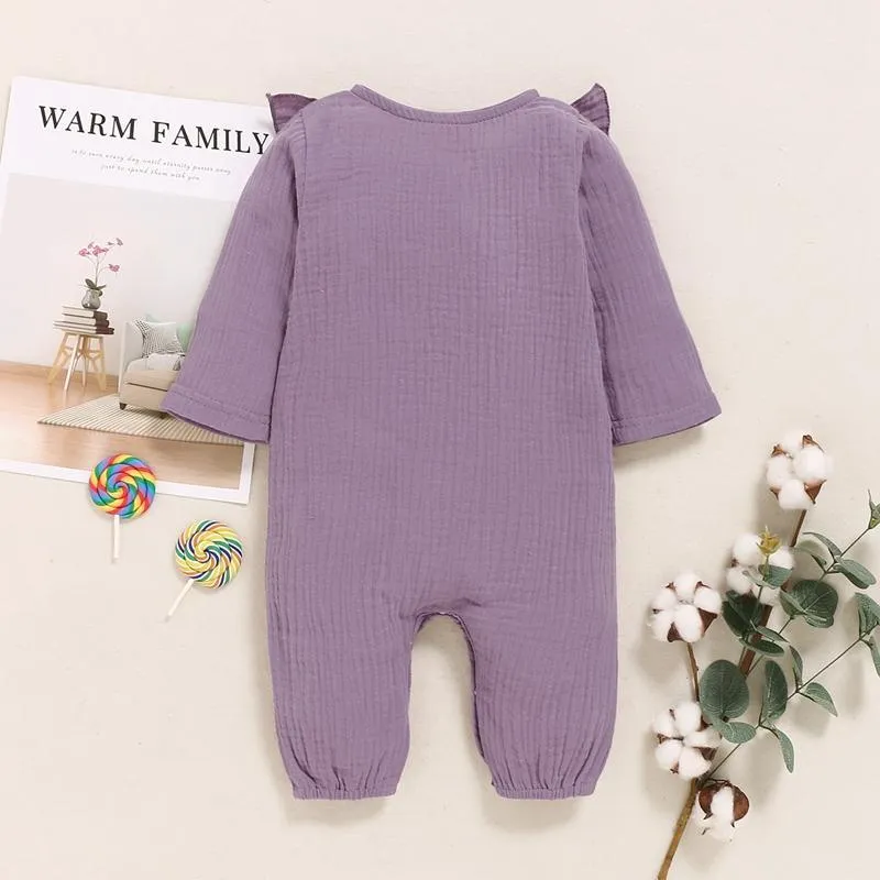 2-piece Long-sleeve Ruffled Jumpsuit Children's Clothing