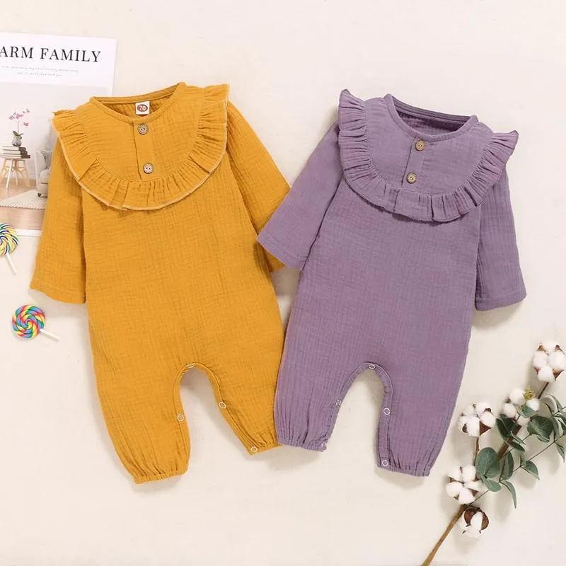 2-piece Long-sleeve Ruffled Jumpsuit Children's Clothing