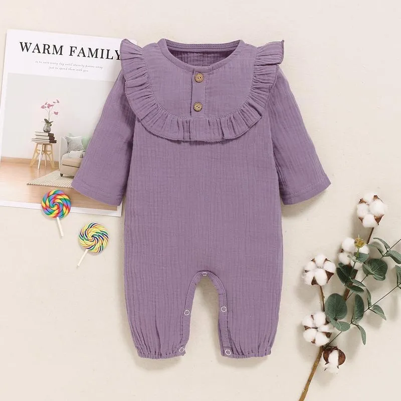 2-piece Long-sleeve Ruffled Jumpsuit Children's Clothing