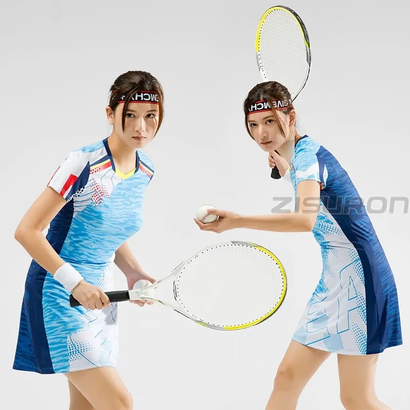 2 Piece Tennis badminton Table Tennis Squash Netball Women Girls Sports Dress With Shorts Gym workout Sportswear