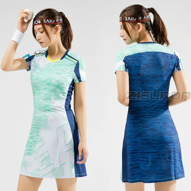 2 Piece Tennis badminton Table Tennis Squash Netball Women Girls Sports Dress With Shorts Gym workout Sportswear