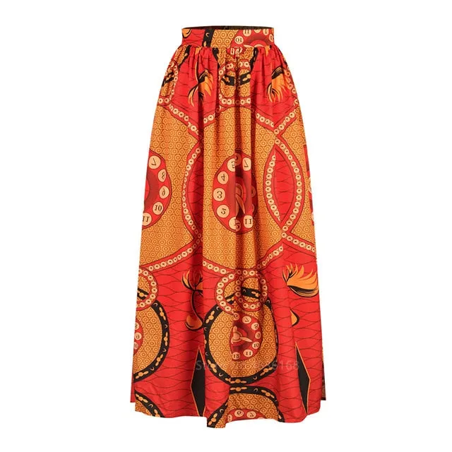 2020 News Ankara Style African Clothes Dashiki Print Top Skirts Fashion Feather Party African Dresses for Women Robe Africaine