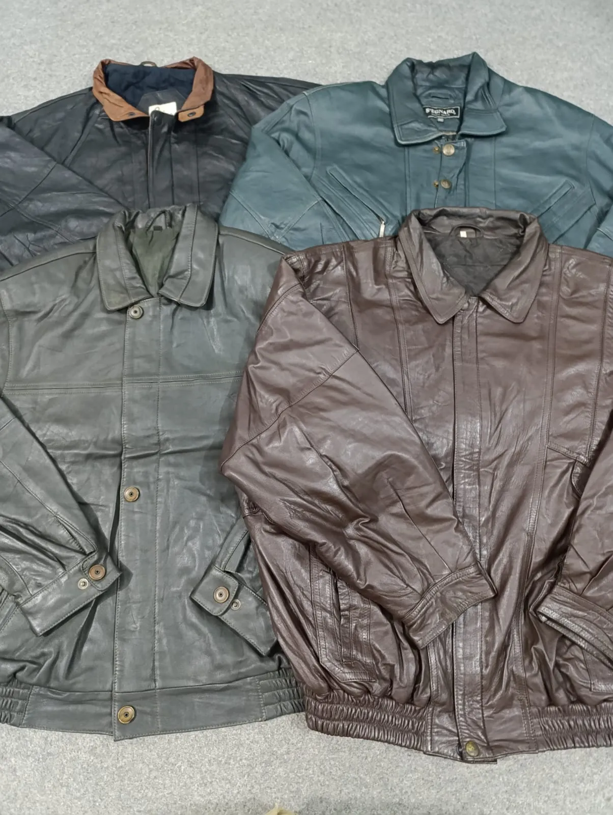 #270 Men Leather Bomber Jackets -18