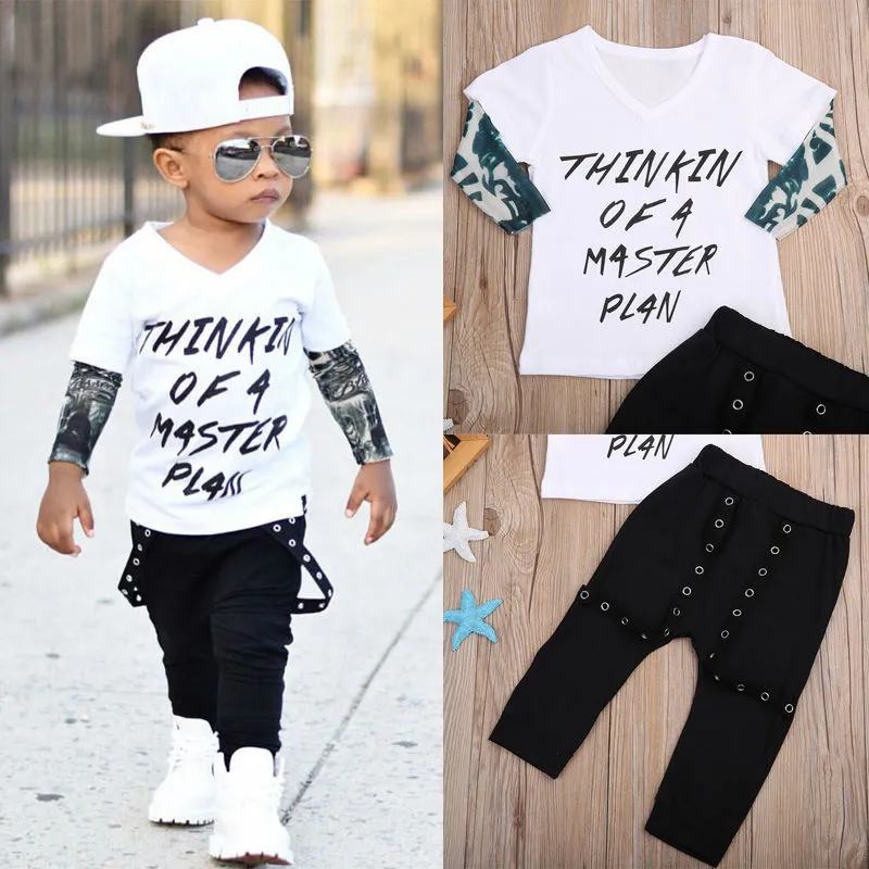 2Pcs Set Toddler Infant Boy T-shirt Tops Long Pants Stylish Kids Clothing Online