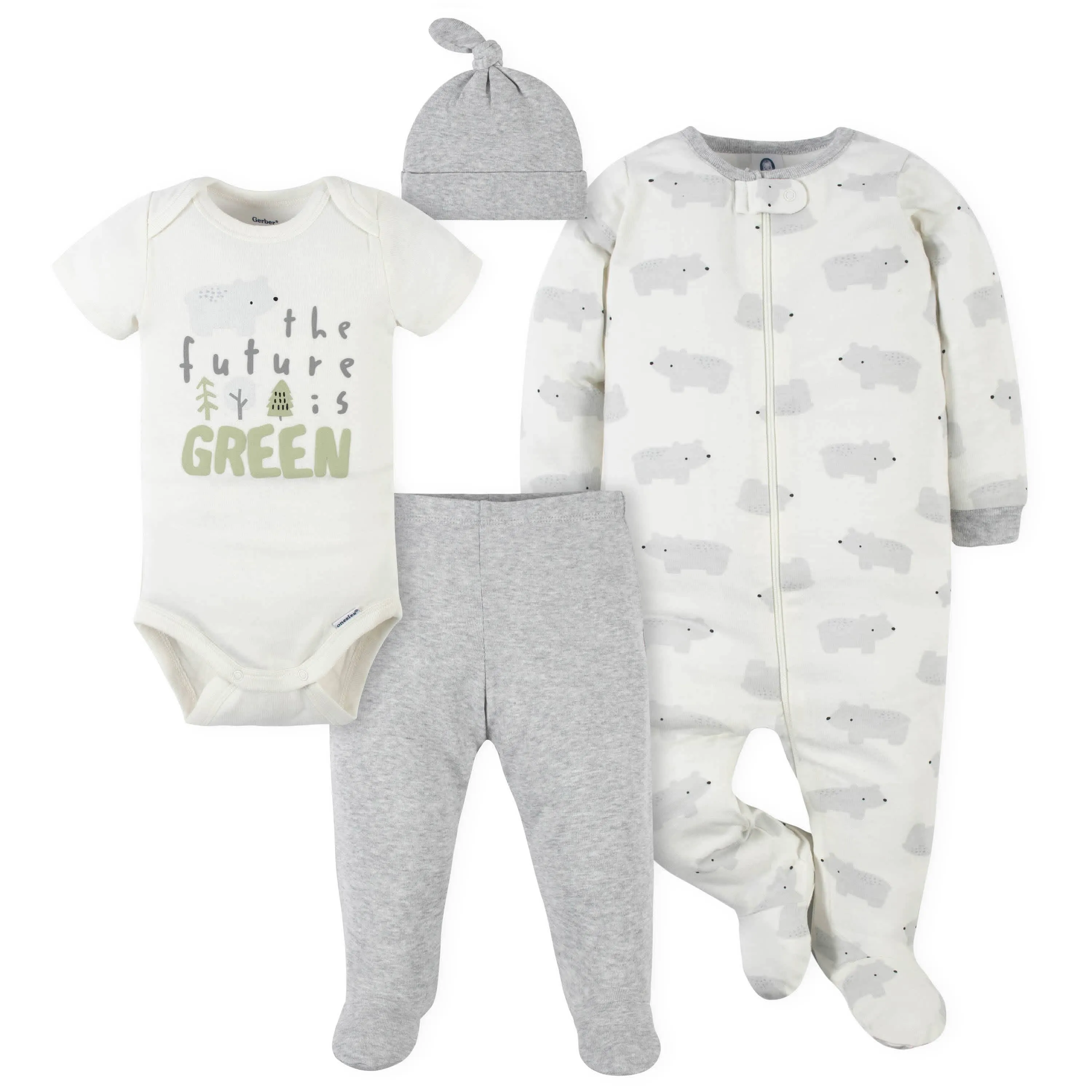 4-Piece Baby Boys Bear Outfit Set