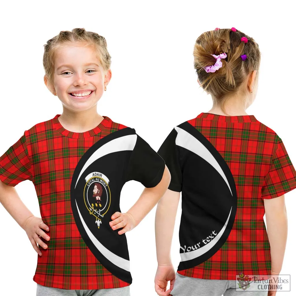 Adair Tartan Kid T-Shirt with Family Crest Circle Style