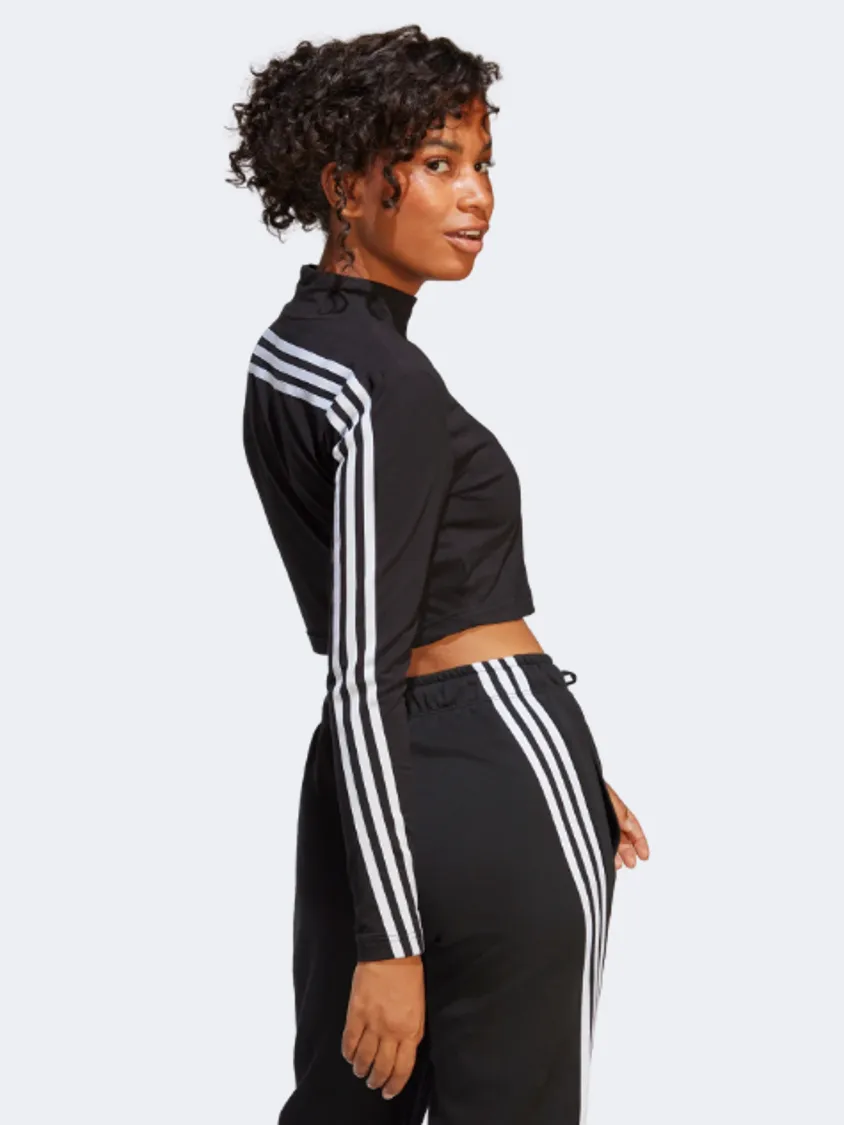 Adidas Future Icons 3-Stripes Mock Neck Women Sportswear Long Sleeve Black