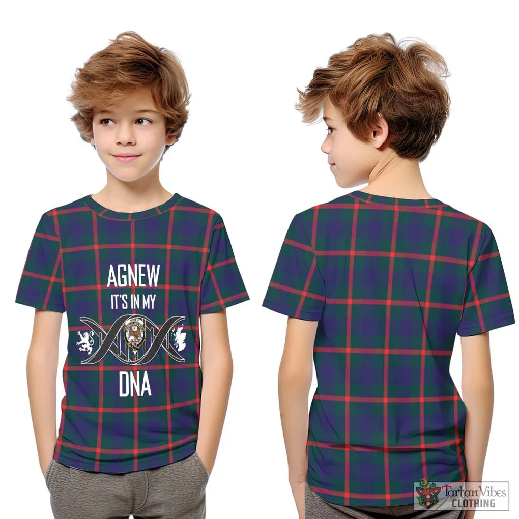 Agnew Tartan Kid T-Shirt with Family Crest DNA In Me Style