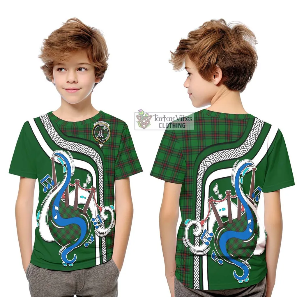 Anstruther Tartan Kid T-Shirt with Epic Bagpipe Style