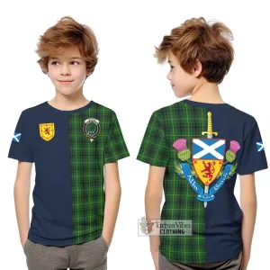 Arthur Tartan Kid T-Shirt Alba with Scottish Lion Royal Arm Half Style