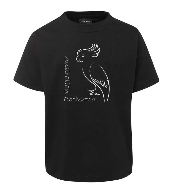 Australian Cockatoo Childrens T-Shirt (Black)