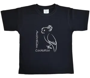 Australian Cockatoo Childrens T-Shirt (Black)