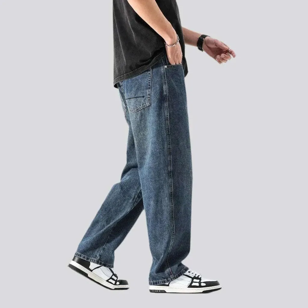 Baggy mid-waist jeans
 for men