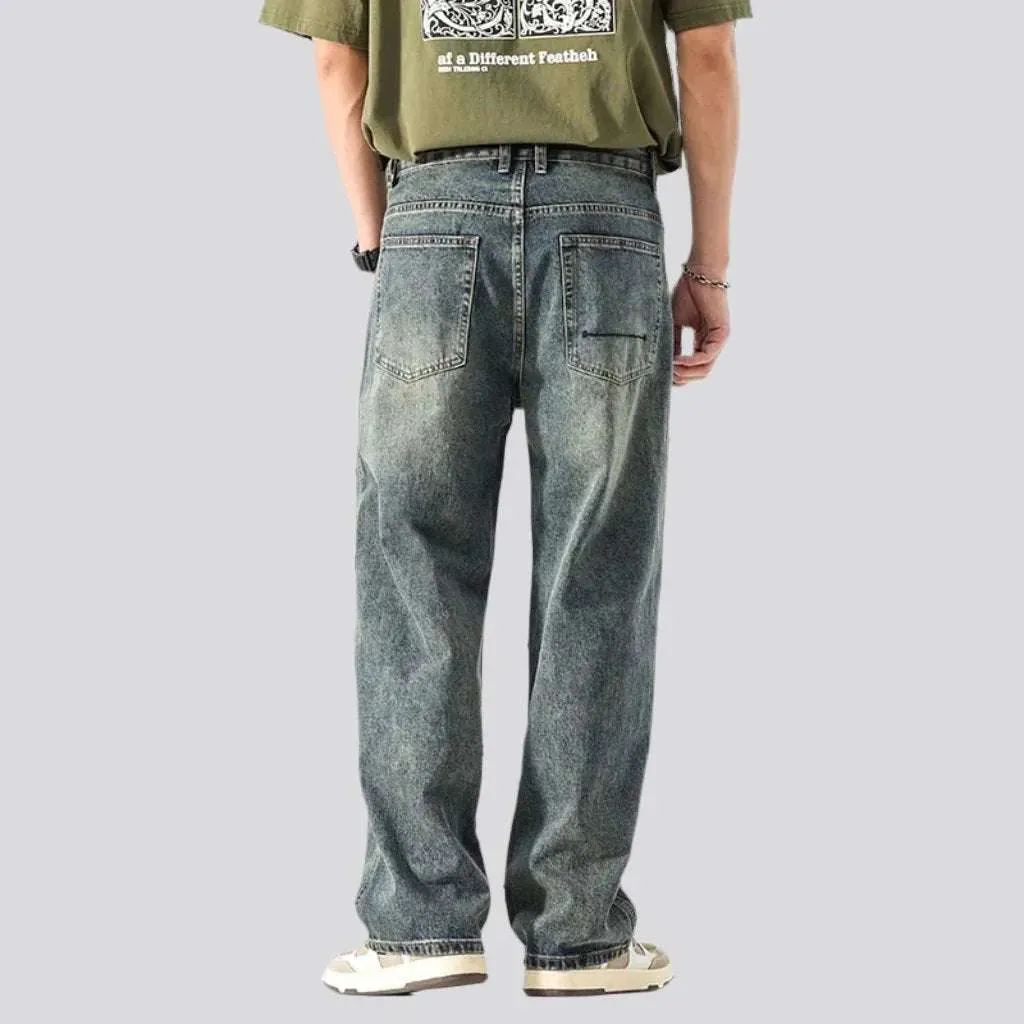 Baggy mid-waist jeans
 for men