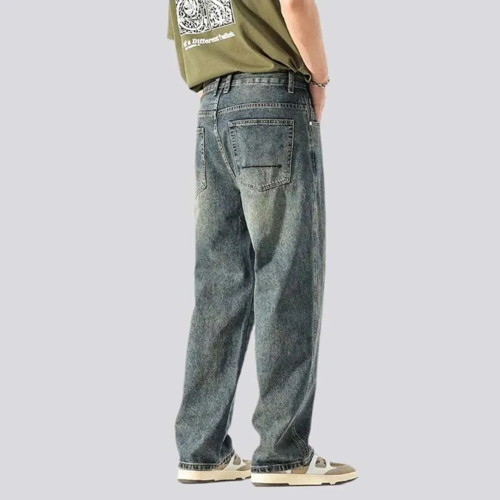 Baggy mid-waist jeans
 for men