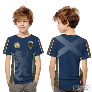 Baxter Tartan Kid T-Shirt with Family Crest and Lion Rampant Vibes Sport Style