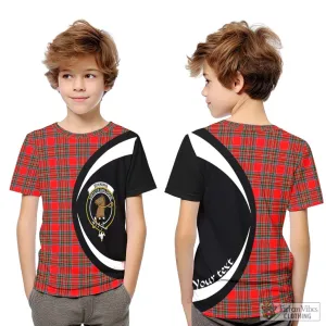 Binning Tartan Kid T-Shirt with Family Crest Circle Style