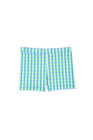 Blue Gingham Swim Short