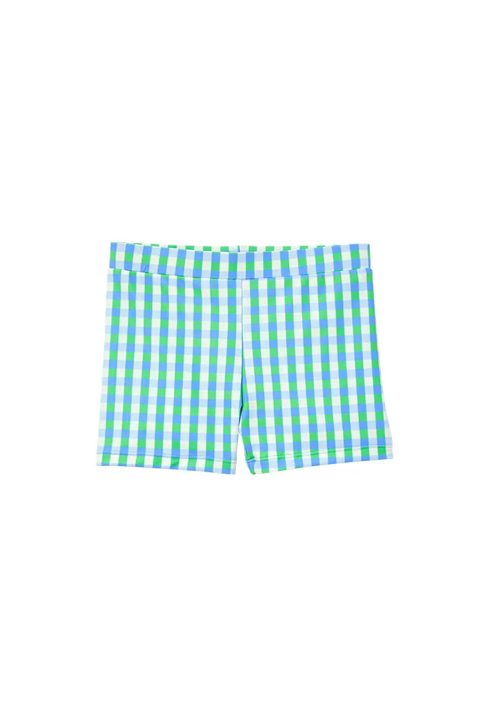 Blue Gingham Swim Short