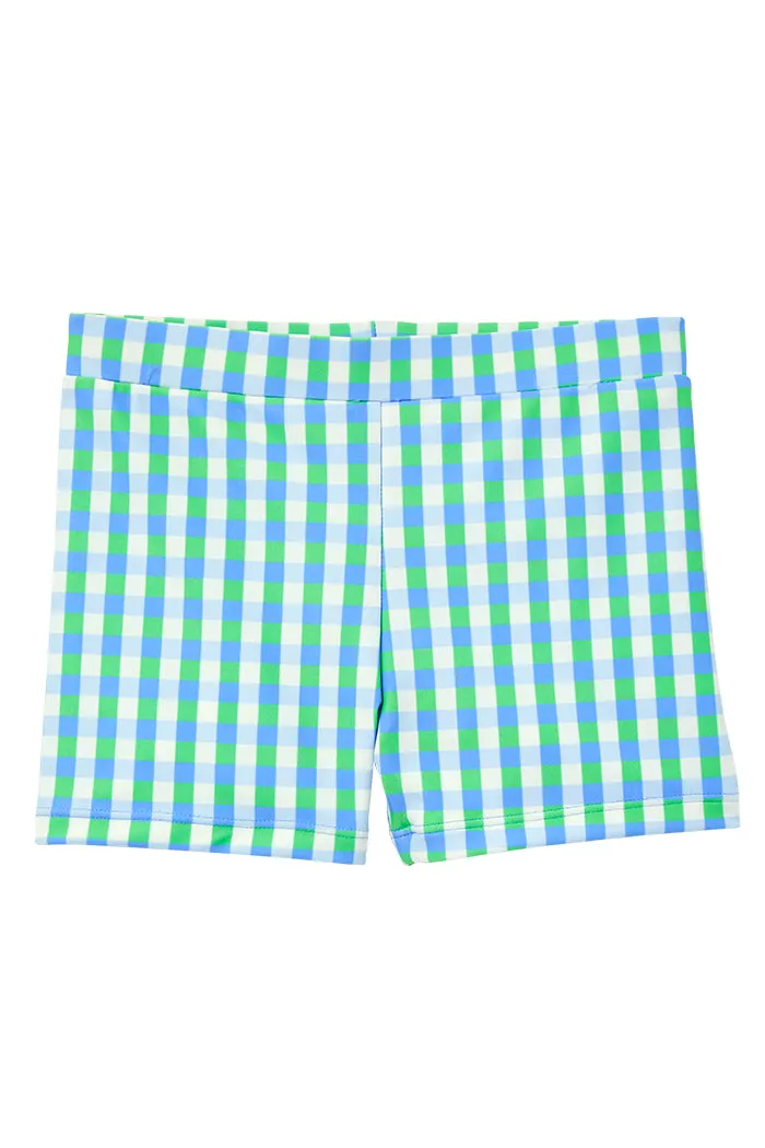 Blue Gingham Swim Short