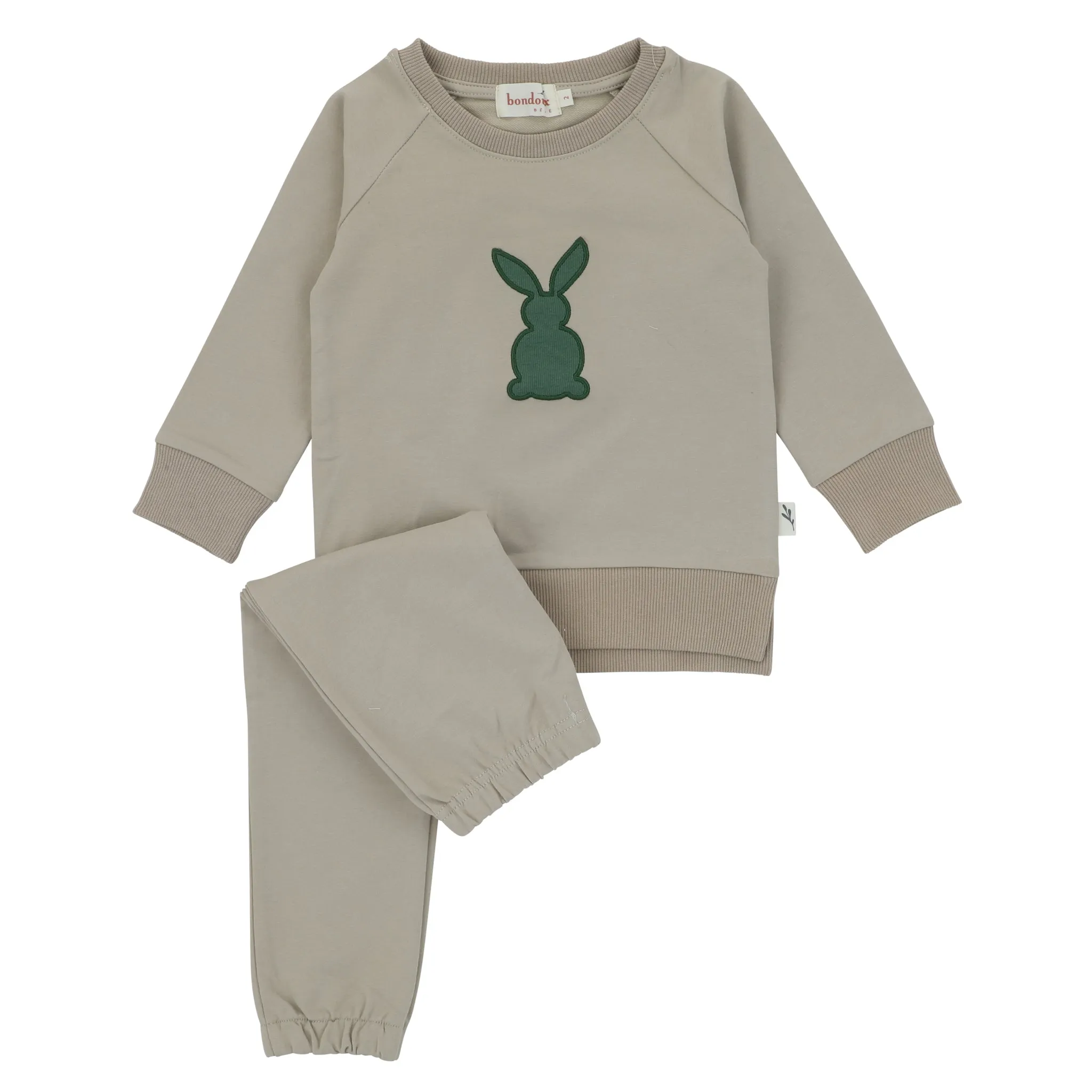 Bondoux Bunny Applique Beige 2 piece set Boys