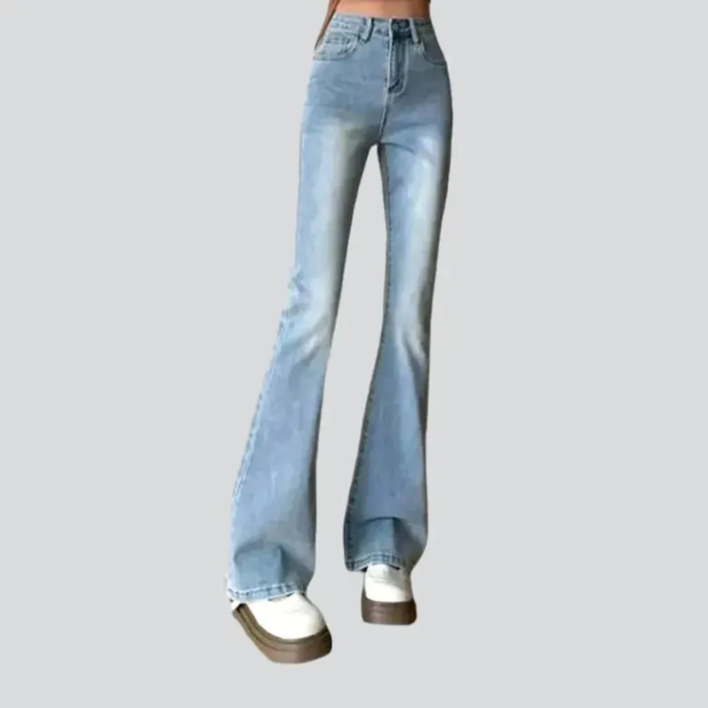 Bootcut sanded jeans for women