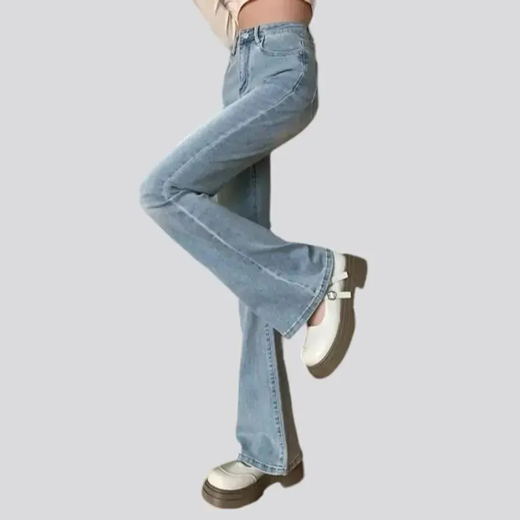 Bootcut sanded jeans for women