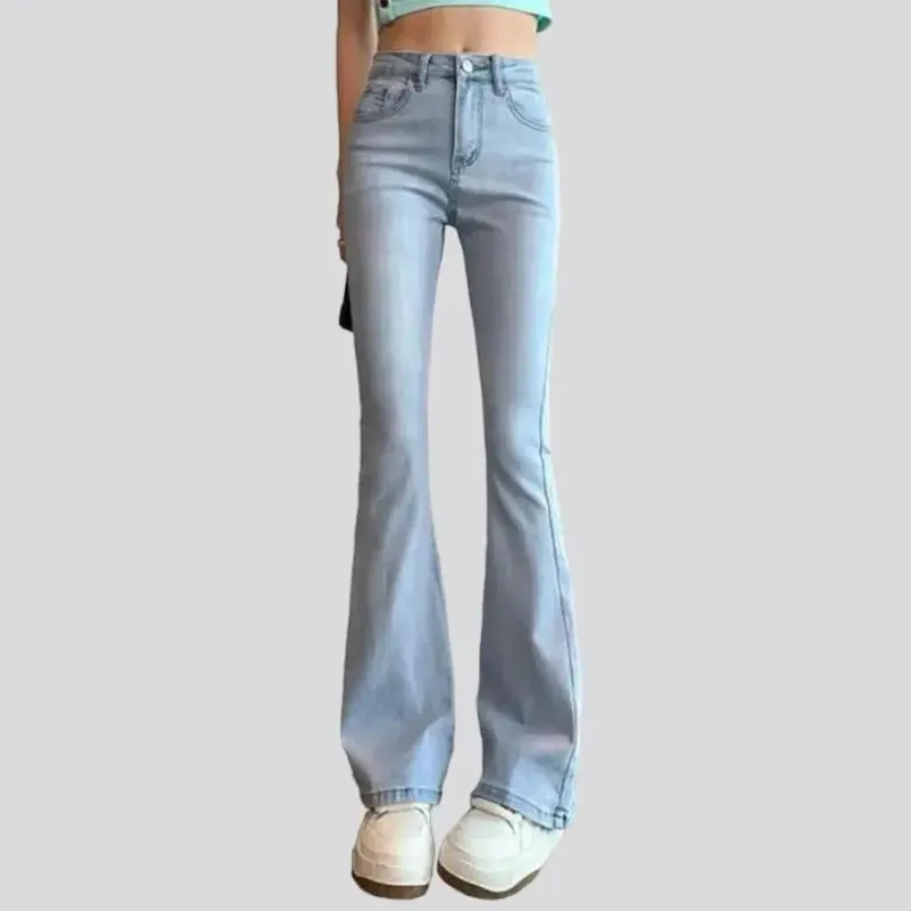 Bootcut sanded jeans for women