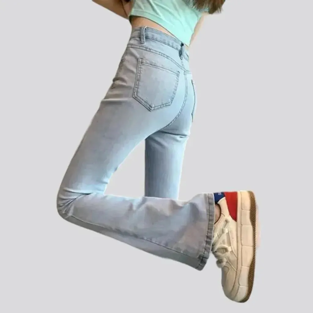 Bootcut sanded jeans for women