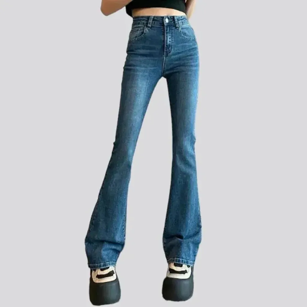 Bootcut sanded jeans for women