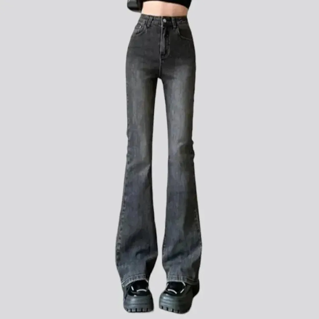 Bootcut sanded jeans for women