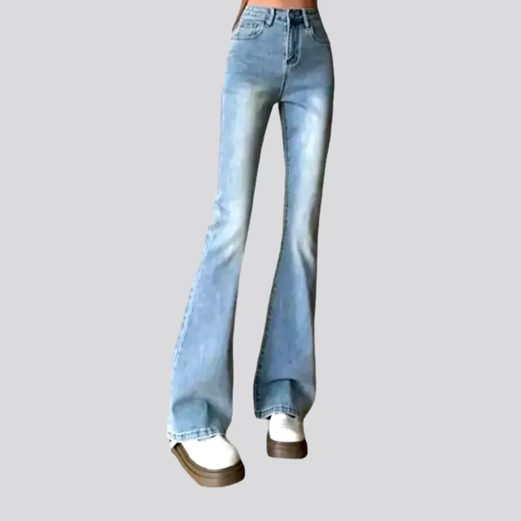 Bootcut sanded jeans for women