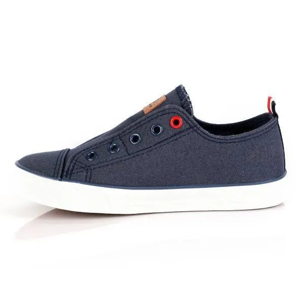 BOYS NAVY LACE-LESS SNEAKERS