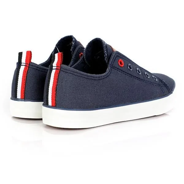 BOYS NAVY LACE-LESS SNEAKERS