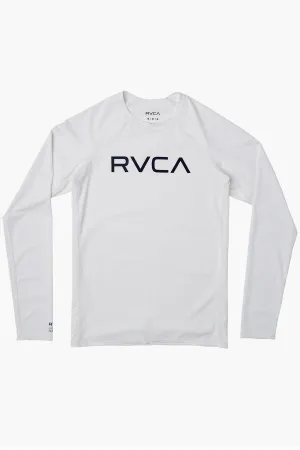 Boys Swim RVCA Long Sleeve Boys Rash Guard - Antique White