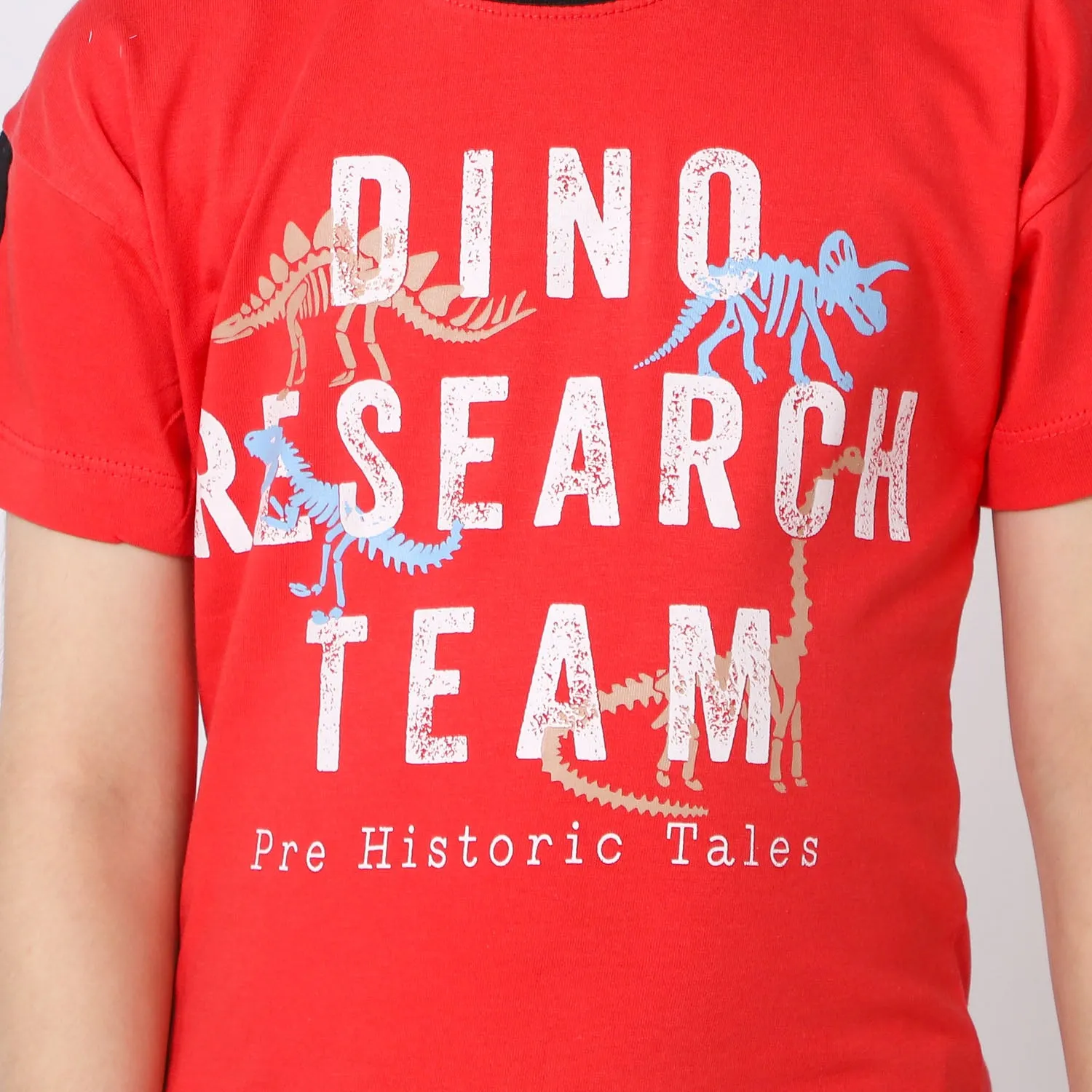 Boys T-Shirt Dino Research | Poppy Red