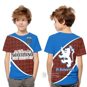 Bruce Family Crest Tartan Kid T-Shirt Celebrate Saint Andrew's Day in Style