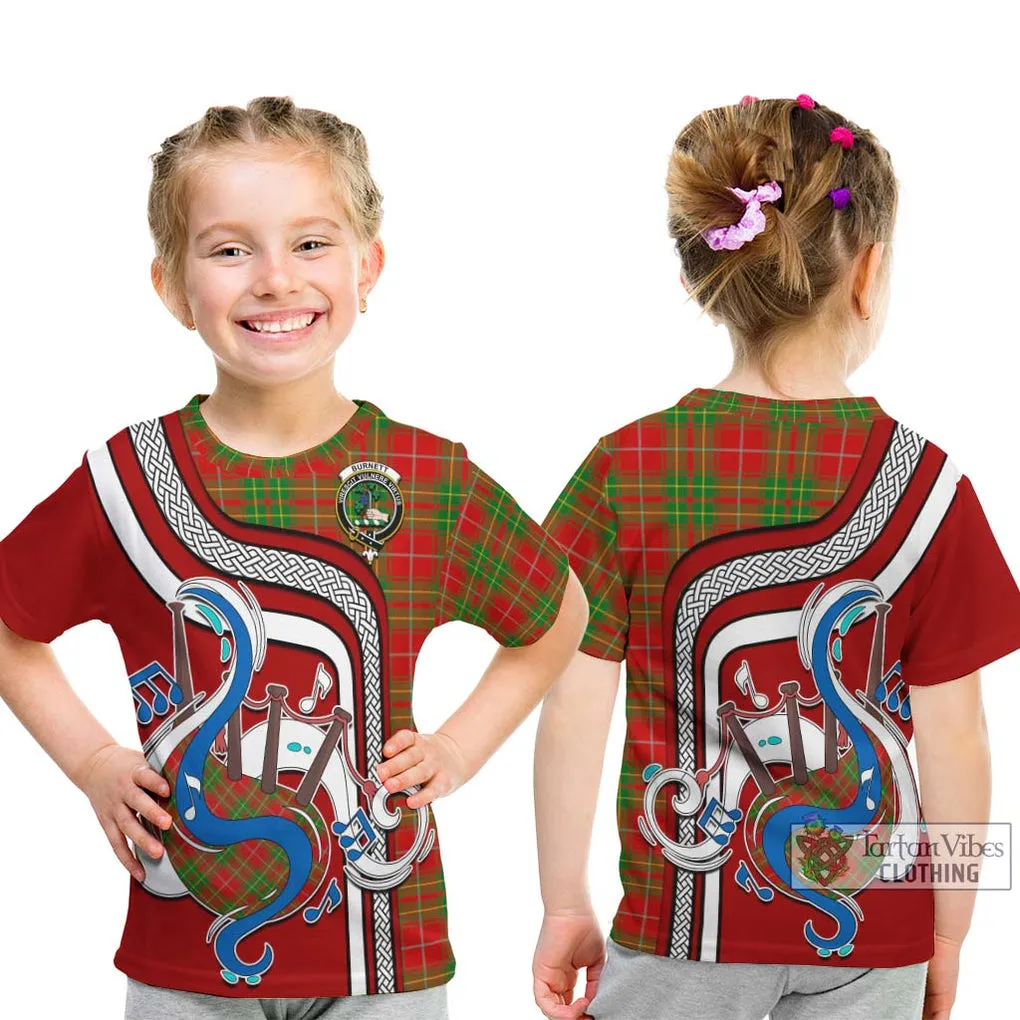 Burnett Tartan Kid T-Shirt with Epic Bagpipe Style