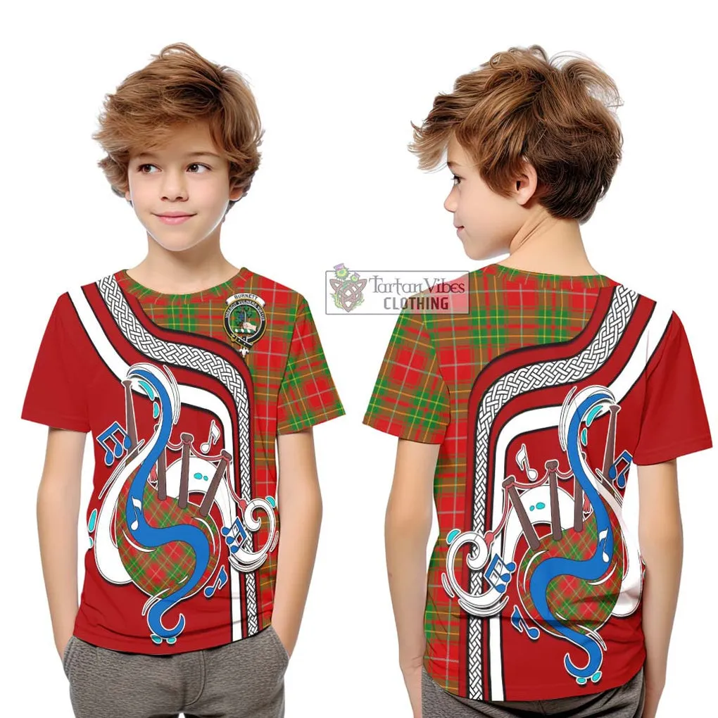 Burnett Tartan Kid T-Shirt with Epic Bagpipe Style