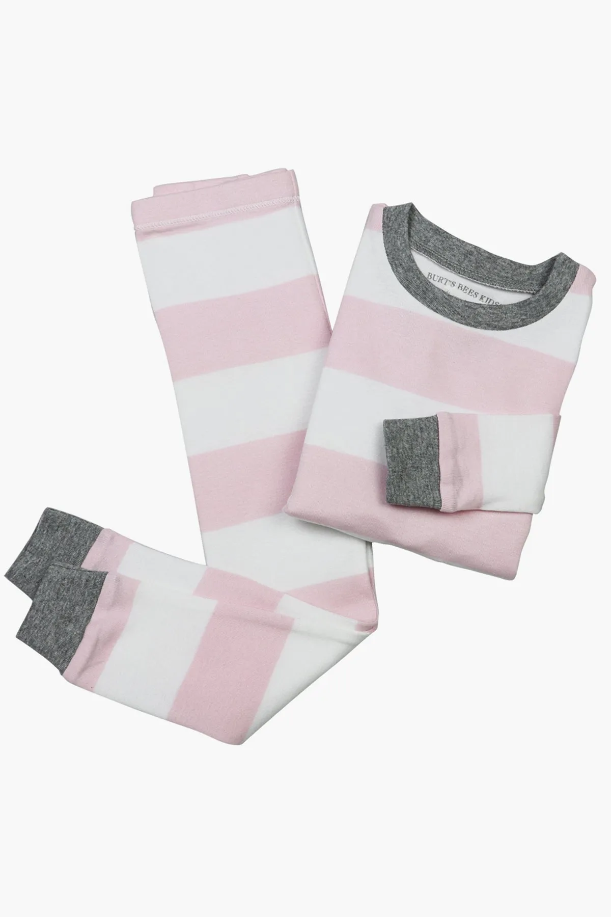 Burt's Bees Rugby Pink Stripe Kids Pajamas