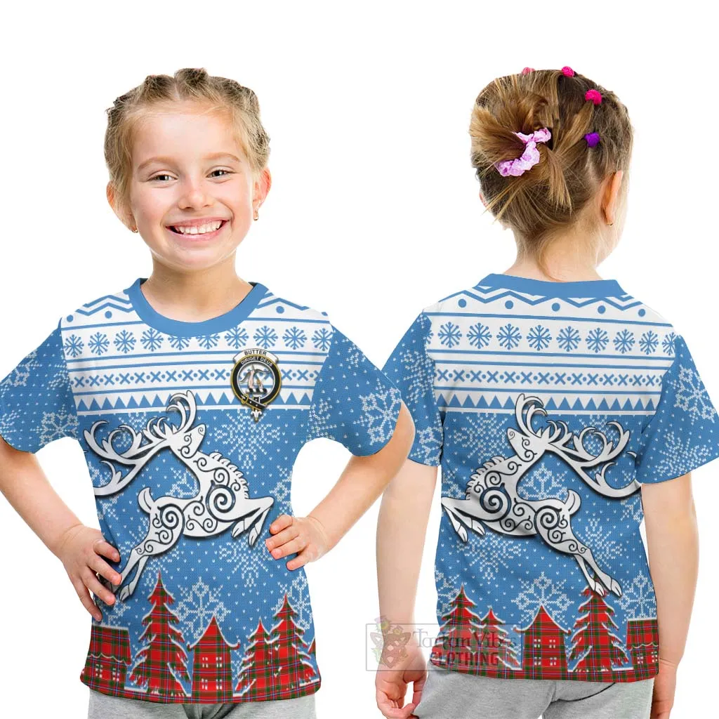 Butter Clan Christmas Kid T-Shirt Celtic Reindeer Style