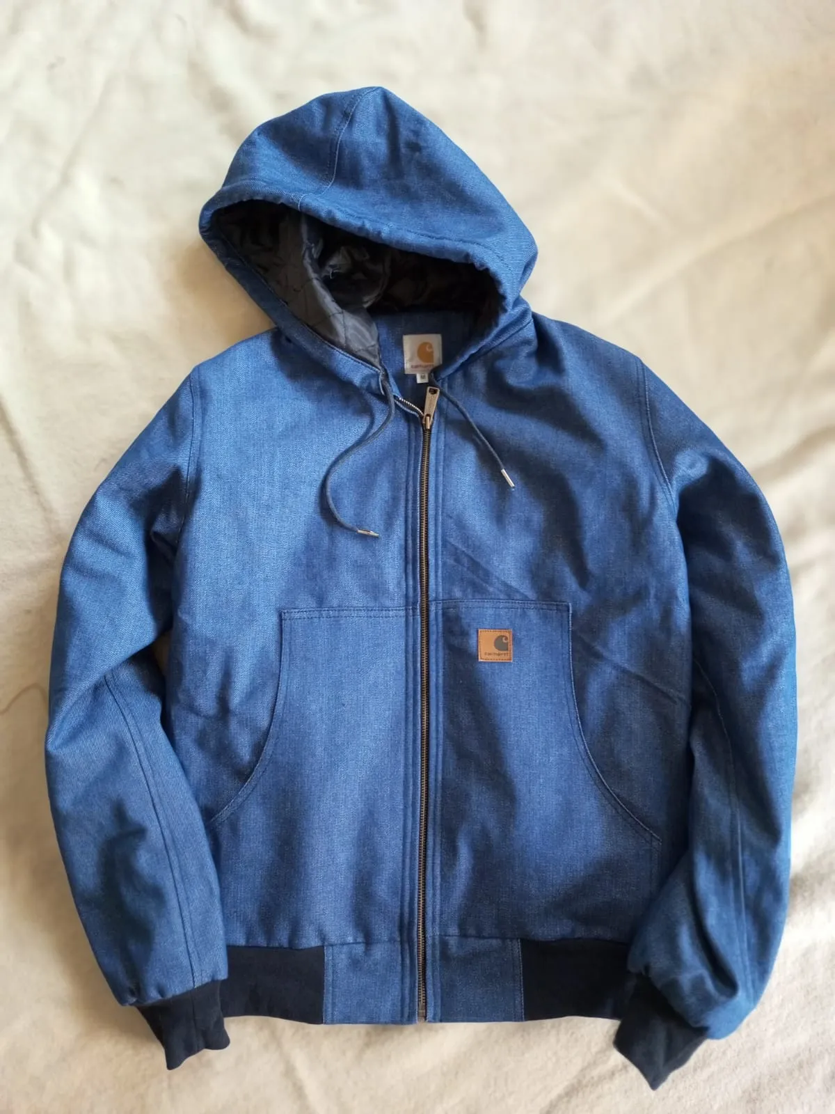 Carhartt Rework style blue denim hoodie Jackets 15 pcs