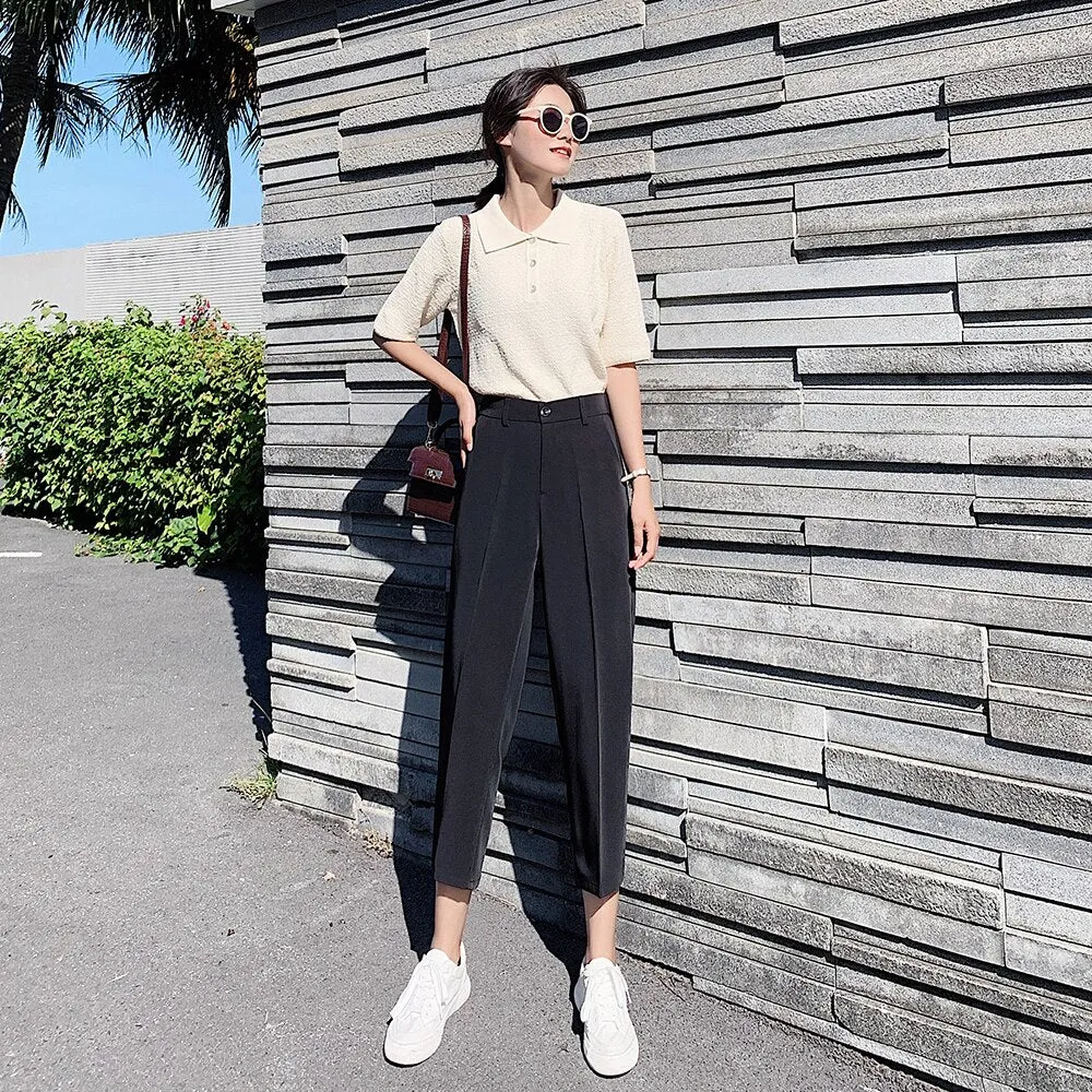 Casual High Waist Pegged Pants for Women