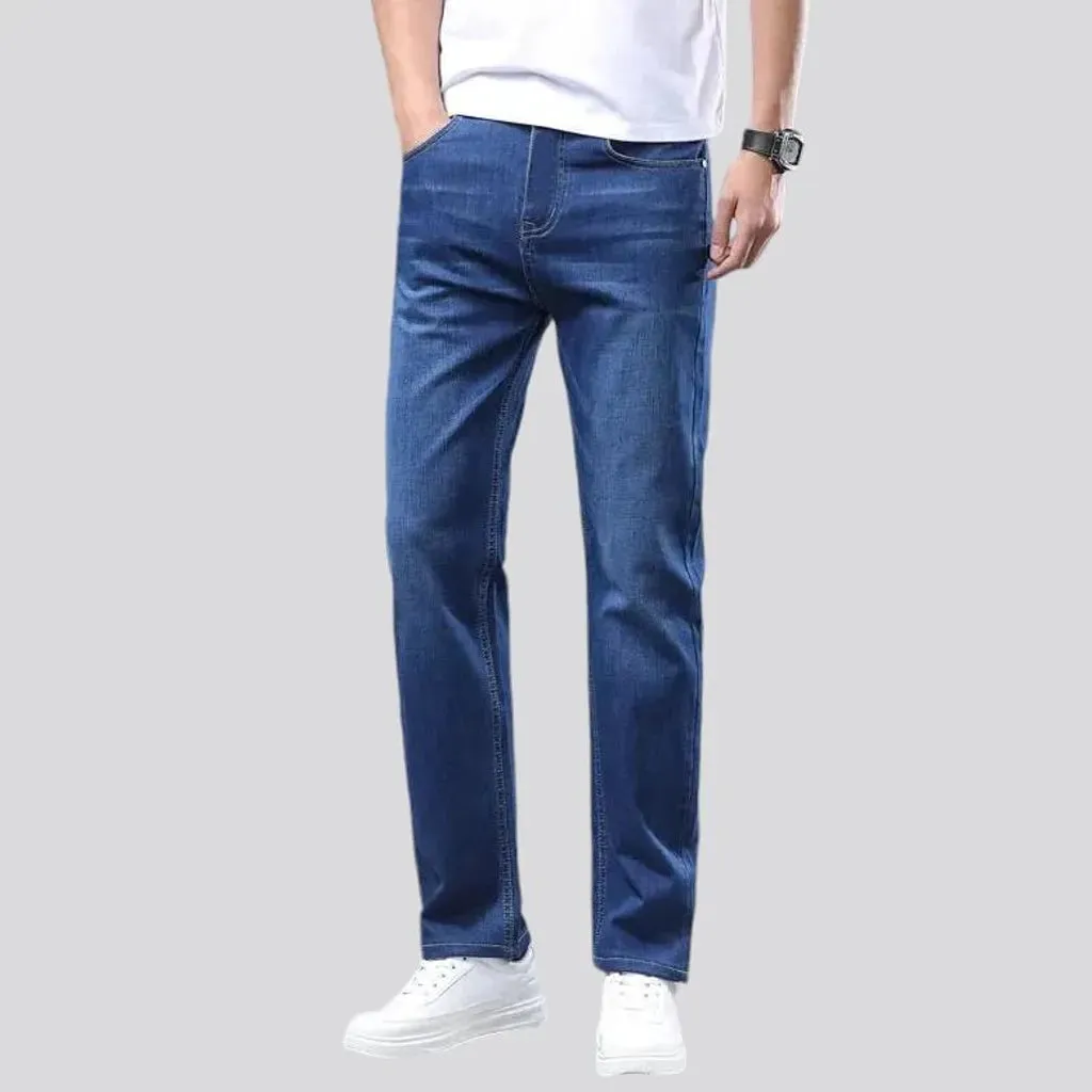 Classic casual sanded jeans for men