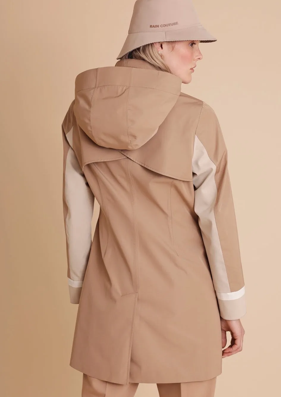 Color Block Coat - Camel-Beige