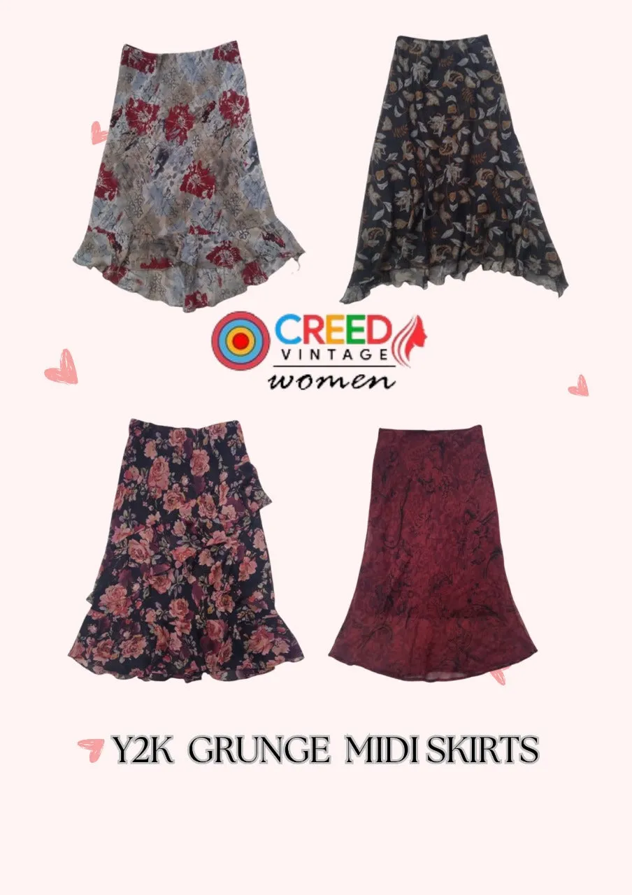 CR2795 Y2K Grunge Midi Skirts - 12 Pcs