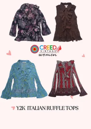 CR2796 Y2K Italian Ruffle Tops - 12 Pcs