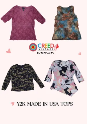 CR2835 Y2K Made In USA Tops - 12 Pcs